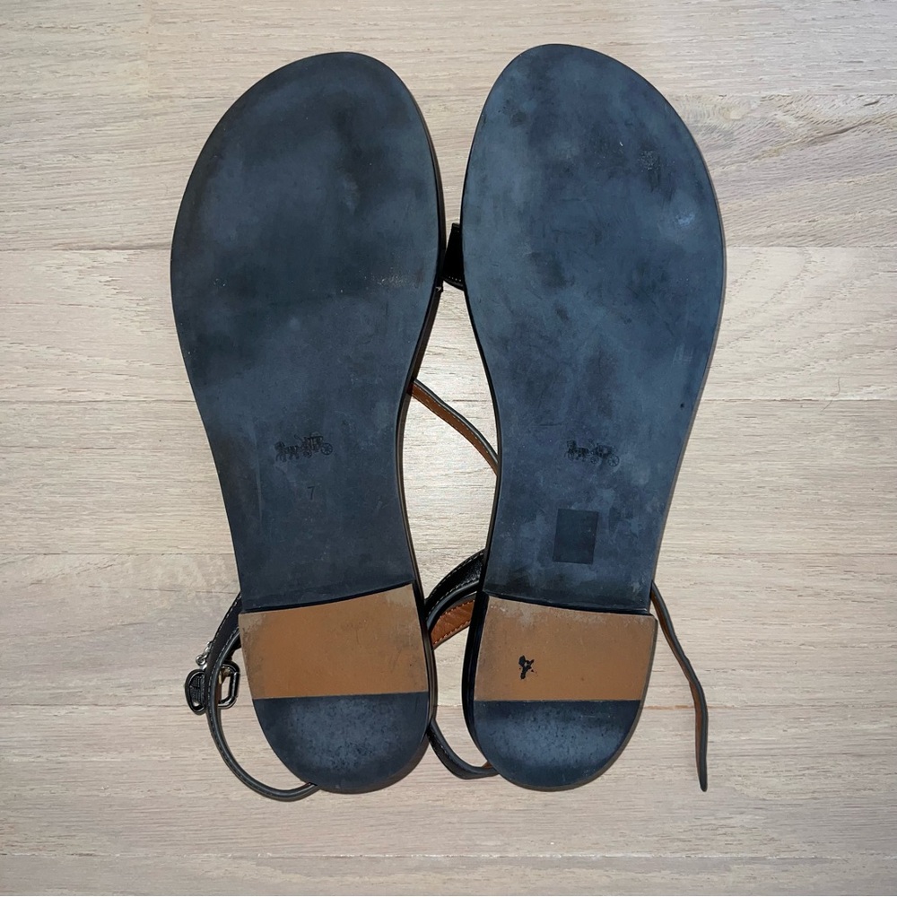Coach Black Leather Sandals - Picture 5 of 7